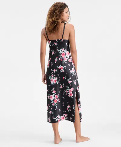 Inc International Concepts Women's Printed Lace Trim Satin Gown, Created For Macy's