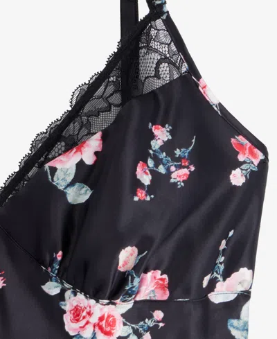 Inc International Concepts Women's Printed Lace Trim Satin Gown, Created For Macy's