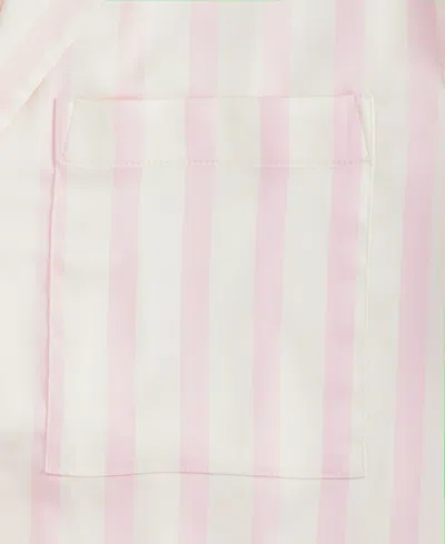 Inc International Concepts Women's Long Sleeve Lace Trim Boxy Satin Notch Set, Created For Macy's In Gray