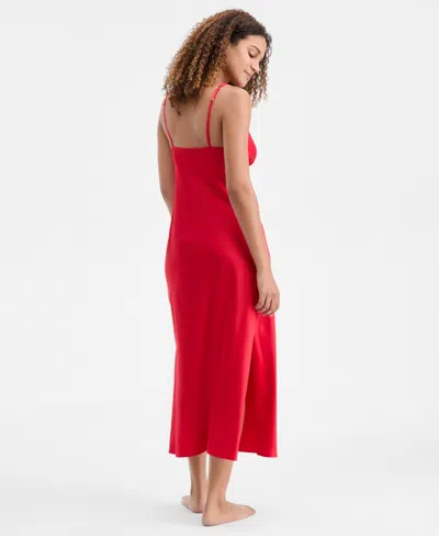 Inc International Concepts Women's Printed Lace Trim Satin Gown, Created For Macy's