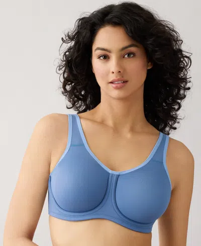 Wacoal Women's Simone Sport Hight Impact Underwire Bra 855170, Up To I Cup In Blue