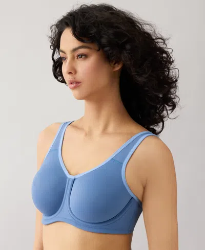 Wacoal Women's Simone Sport Hight Impact Underwire Bra 855170, Up To I Cup In Blue