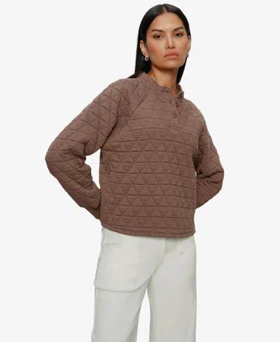 Sanctuary Quilted Sweatshirt In Brown