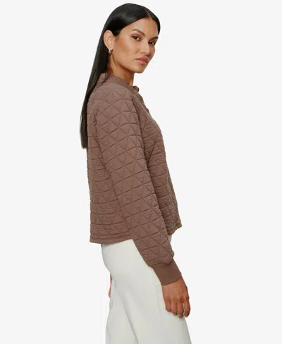 Sanctuary Quilted Sweatshirt In Brown