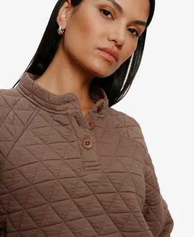 Sanctuary Quilted Sweatshirt In Brown