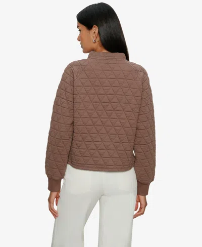 Sanctuary Quilted Sweatshirt In Brown