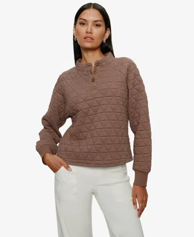 Sanctuary Quilted Sweatshirt In Brown
