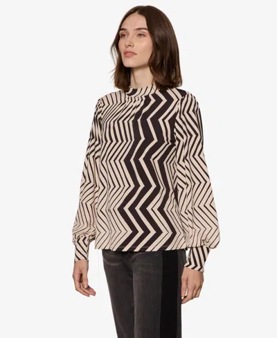 Sanctuary Women's Mock Neck Blouse In Gray