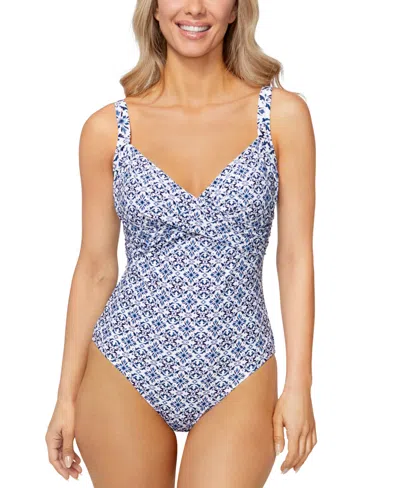 Island Escape Women's Sunset Underwire One-piece Swimsuit, Exclusively At Macy's In Blue