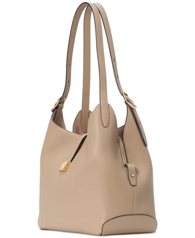 Kate Spade Deco Large Pebbled Leather Shoulder Bag In Brown