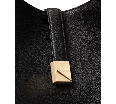 Kate Spade Deco Large Pebbled Leather Shoulder Bag In Black