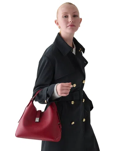 Kate Spade Deco Medium Pebbled Leather Crossbody Tote Bag In Burgundy