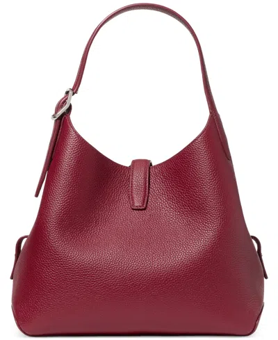Kate Spade Deco Medium Pebbled Leather Crossbody Tote Bag In Burgundy