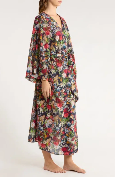 Papinelle Holly Floral Cotton Voile Maxi Robe In Multi