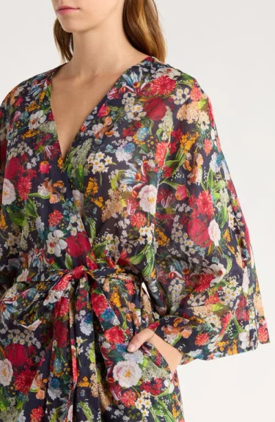 Papinelle Holly Floral Cotton Voile Maxi Robe In Multi
