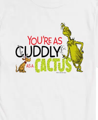 Airwaves Men's The Grinch Cuddly As A Cactus Graphic Short-sleeve T-shirt In White