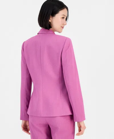 Tahari Asl Women's Notched Collar Convertible Elastic Sleeve One-button Blazer In Pink