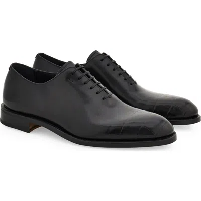 Ferragamo Angiolo Croc Embossed Wholecut Oxford In Multi