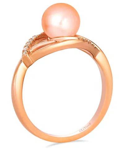 Le Vian Freshwater Pearl (7-8mm) & Nude Diamond (0.08 Ct. T.w.) Ring In 14k Strawberry Gold In Gold