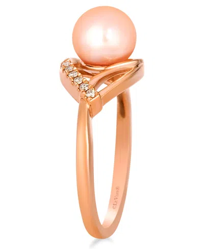 Le Vian Freshwater Pearl (7-8mm) & Nude Diamond (0.08 Ct. T.w.) Ring In 14k Strawberry Gold In Gold