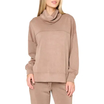 Gibsonlook Cowl Neck Sweatshirt In Brown