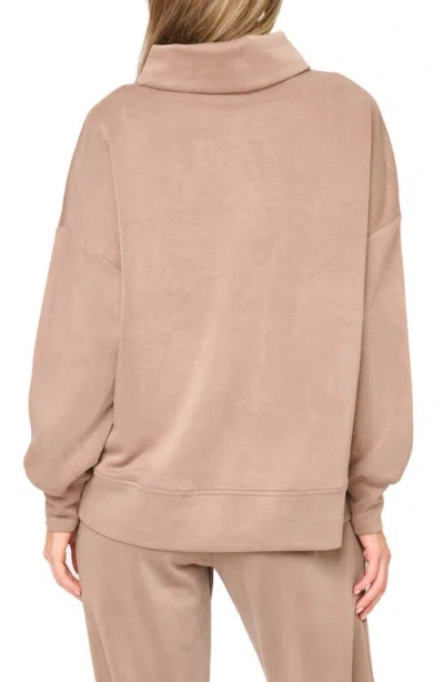 Gibsonlook Cowl Neck Sweatshirt In Brown