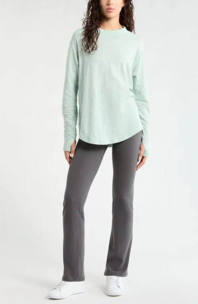 Zella Relaxed Washed 2.0 Long Sleeve Slub Tee In Blue