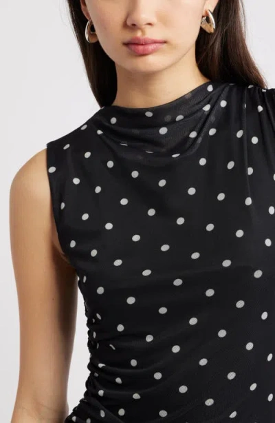 Open Edit Mesh Body-con Maxi Dress In Black