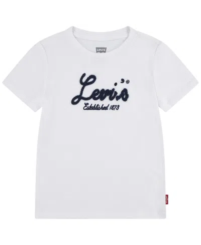 Levi's Girls Toddler 2t-4t Short-sleeve Script Logo Detail T-shirt In White