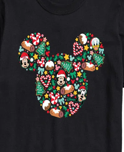Airwaves Men's Disney Mickey Silhouette Christmas Short-sleeve Graphic T-shirt In Black