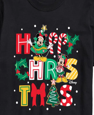 Airwaves Men's Disney Happy Christmas Icons Short-sleeve Graphic T-shirt In Black