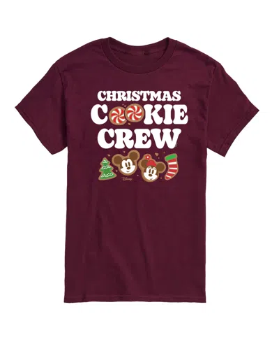 Airwaves Men's Disney Christmas Cookie Crew Short-sleeve Graphic T-shirt In Burgundy