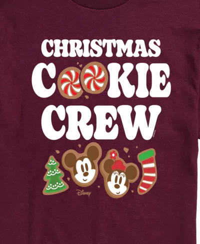 Airwaves Men's Disney Christmas Cookie Crew Short-sleeve Graphic T-shirt In Burgundy