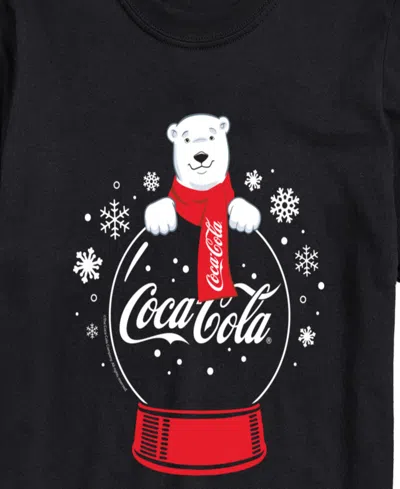 Airwaves Men's Coca-cola Polar Bear Snowglobe Short-sleeve Graphic T-shirt In Black