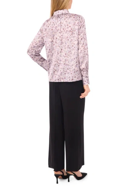 Halogenr Halogen(r) Petal Vine Print Charmeuse Button-up Shirt In Pink