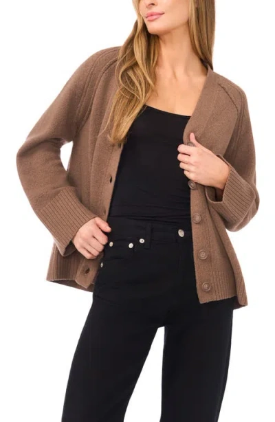 Halogenr Halogen(r) Raglan Sleeve V-neck Cardigan In Brown