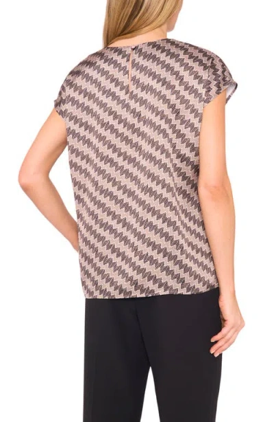 Halogenr Halogen(r) Zigzag Dot Print Cap Sleeve Shell In Brown
