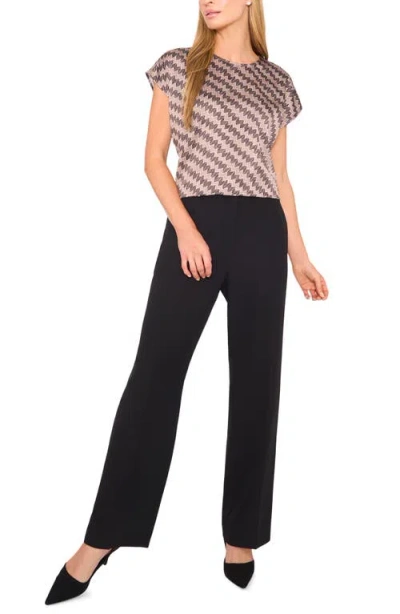 Halogenr Halogen(r) Zigzag Dot Print Cap Sleeve Shell In Brown