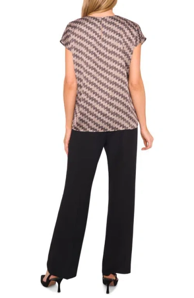 Halogenr Halogen(r) Zigzag Dot Print Cap Sleeve Shell In Brown