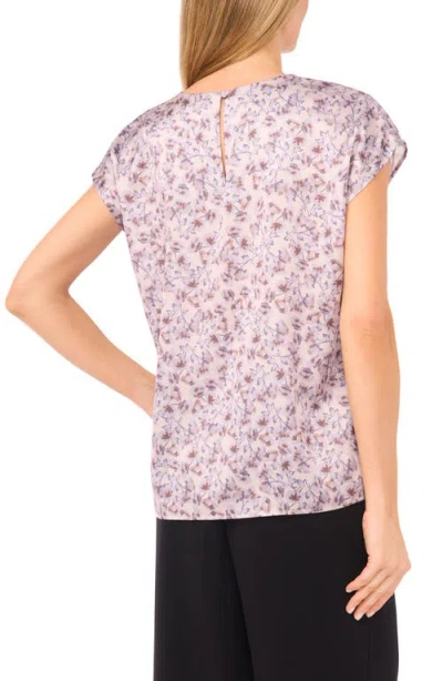 Halogenr Halogen(r) Petal Vine Print Cap Sleeve Shell In Purple