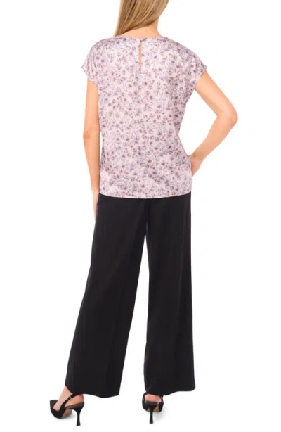 Halogenr Halogen(r) Petal Vine Print Cap Sleeve Shell In Purple