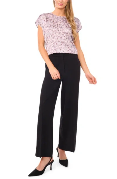 Halogenr Halogen(r) Petal Vine Print Cap Sleeve Shell In Purple