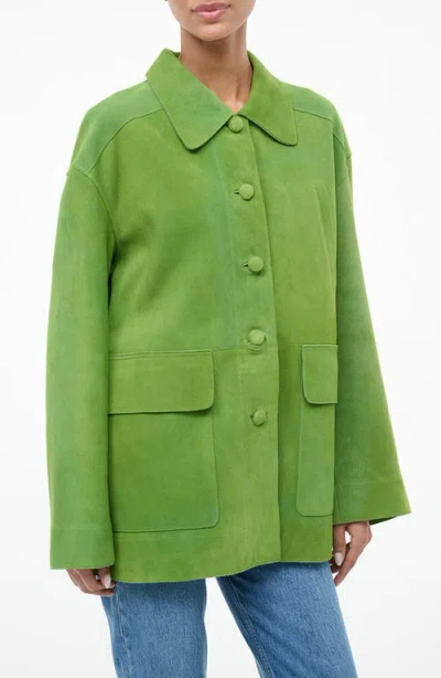 Staud Roxanne Suede Jacket In Green