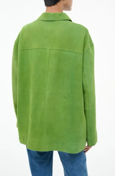 Staud Roxanne Suede Jacket In Green