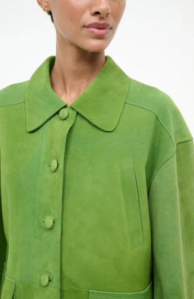 Staud Roxanne Suede Jacket In Green