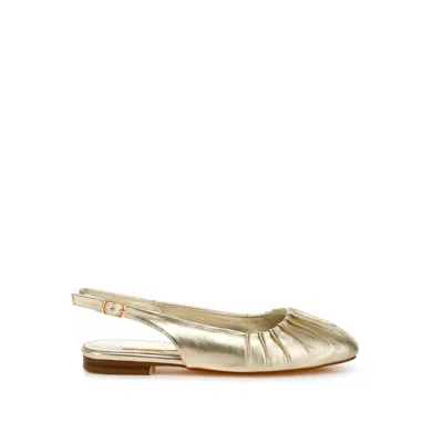 Rag & Co Women's Berni Metallic Square Toe Flat Slingbacks In Gold By  In Gold