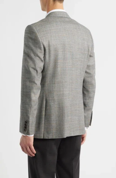 Canali Siena Regular Fit Grey Glen Check Wool & Silk Blend Sport Coat In Silver