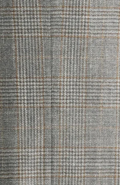 Canali Siena Regular Fit Grey Glen Check Wool & Silk Blend Sport Coat In Silver