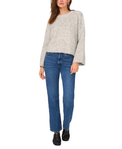 Vince Camuto Crewneck Bell Sleeve Sweater In Gray