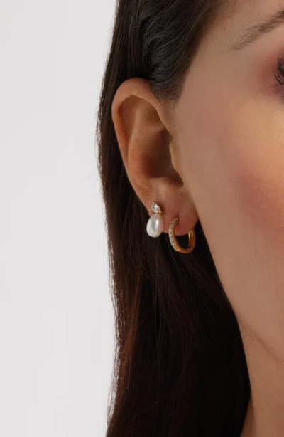 Nordstrom Set Of 3 Stud And Hoop Earrings In Gold